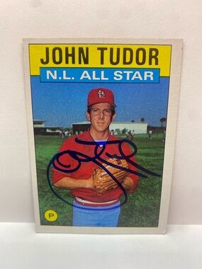 1986 Topps John Tudor N.L. All Star #710 In Person Autograph (086)